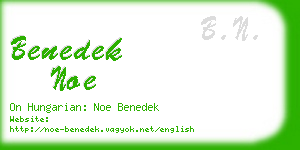 benedek noe business card